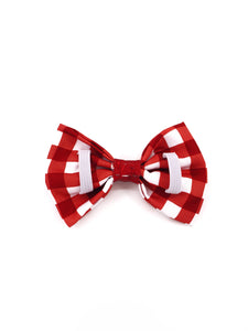 Traditional Red Gingham XMAS Bow