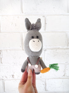 Donkey Organic Crochet Squeaky Toy