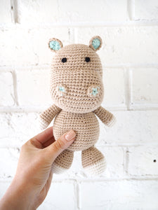 Hippo Organic Crochet Squeaky Toy
